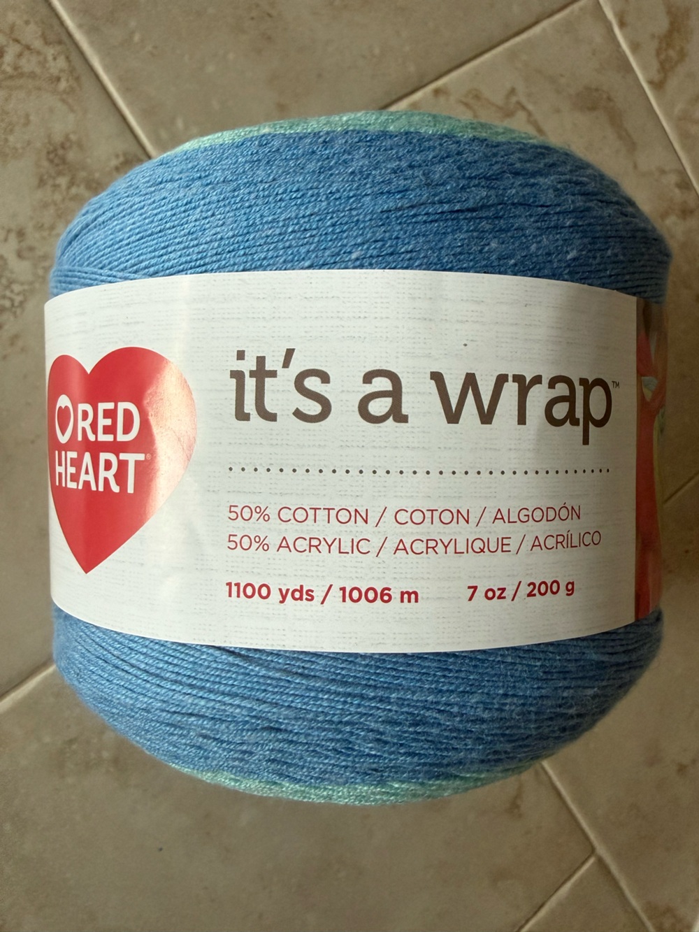 Red Heart "It's a Wrap" Yarn - Light/Dark Blue - Documentary